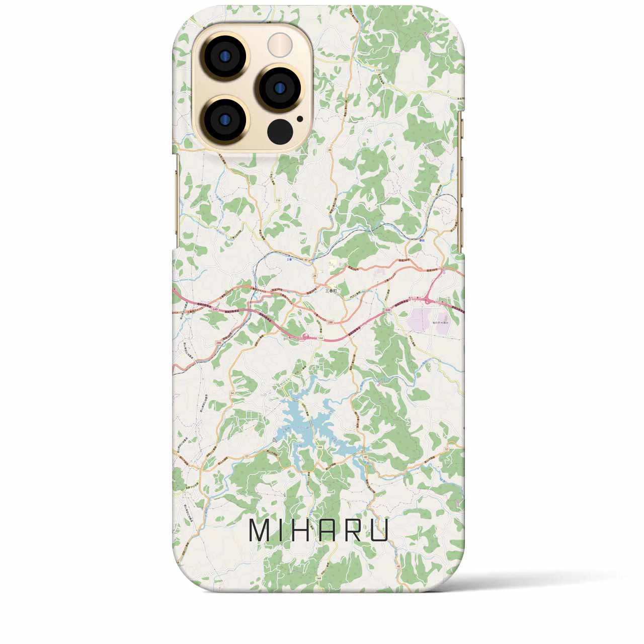 【三春】地図柄iPhoneケース（バックカバータイプ・ナチュラル）iPhone 12 Pro Max 用