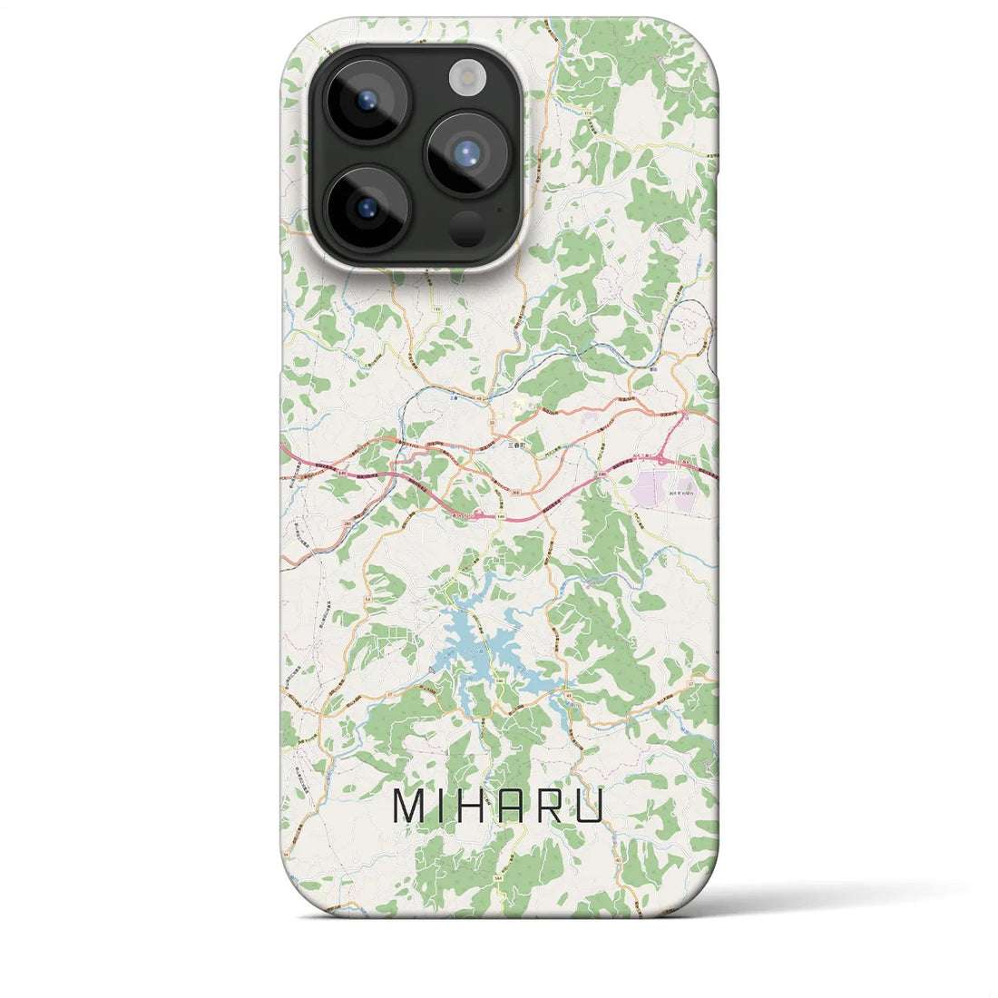 【三春】地図柄iPhoneケース（バックカバータイプ・ナチュラル）iPhone 15 Pro Max 用