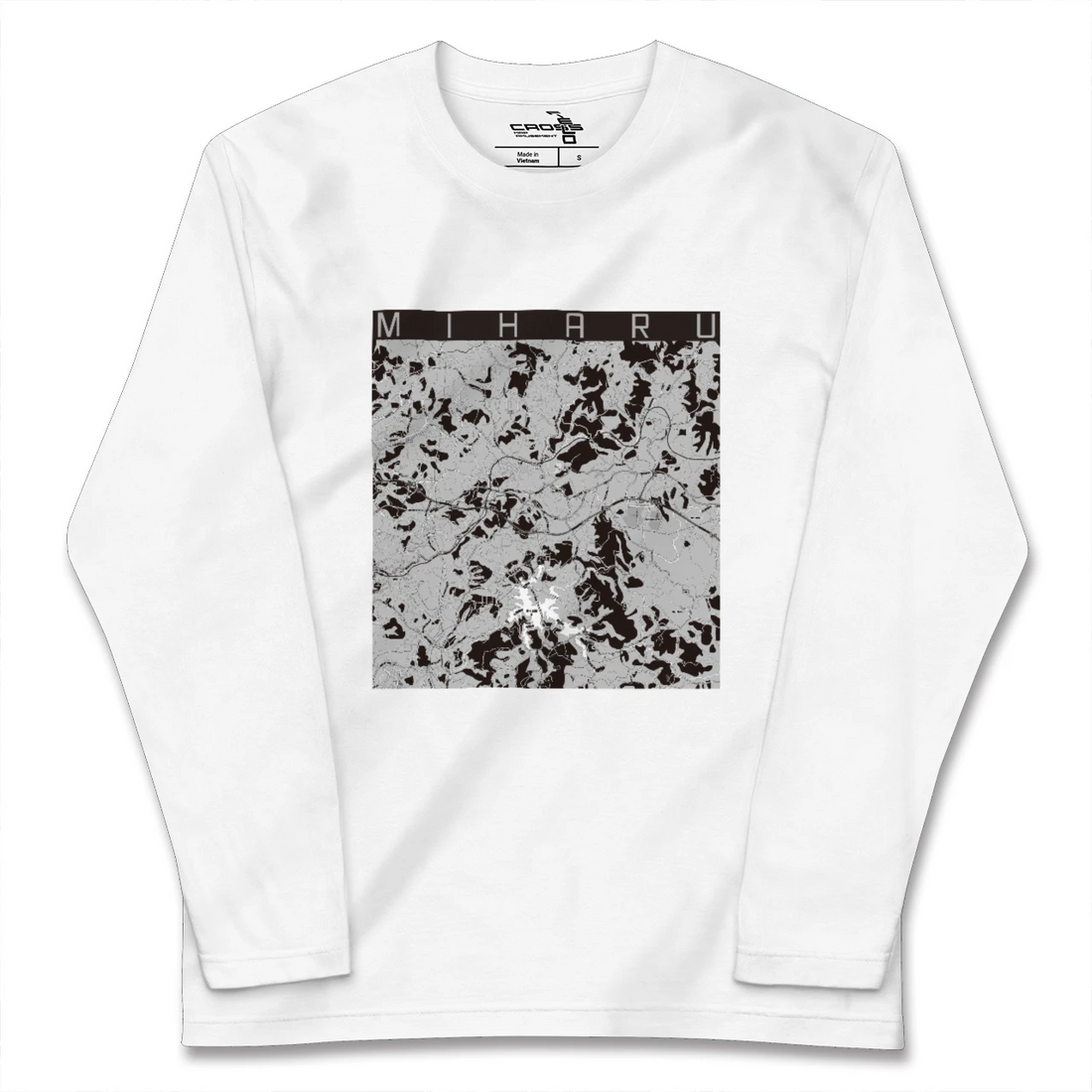 【三春(福島県)】地図柄ロングスリーブTシャツ