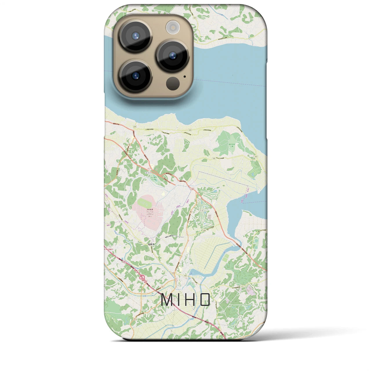 【美浦】地図柄iPhoneケース（バックカバータイプ・ナチュラル）iPhone 14 Pro Max 用
