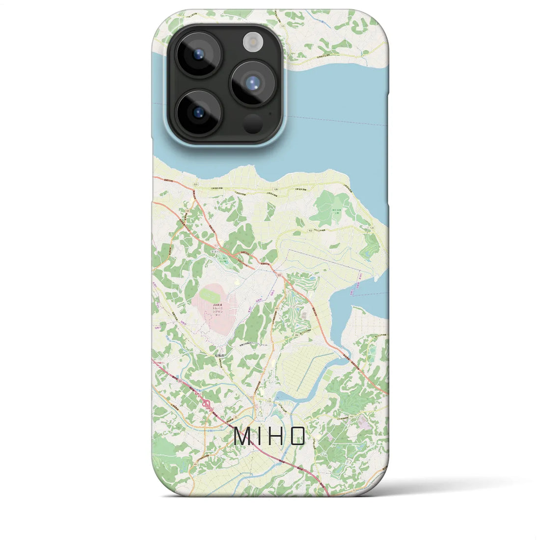 【美浦】地図柄iPhoneケース（バックカバータイプ・ナチュラル）iPhone 15 Pro Max 用