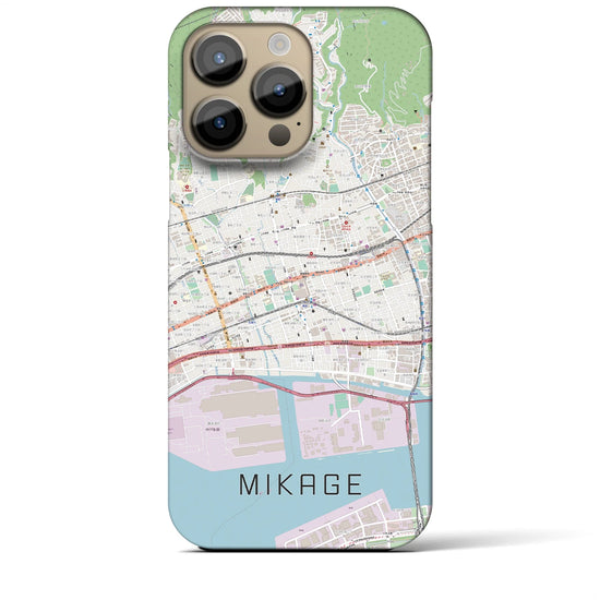 【御影】地図柄iPhoneケース（バックカバータイプ・ナチュラル）iPhone 14 Pro Max 用