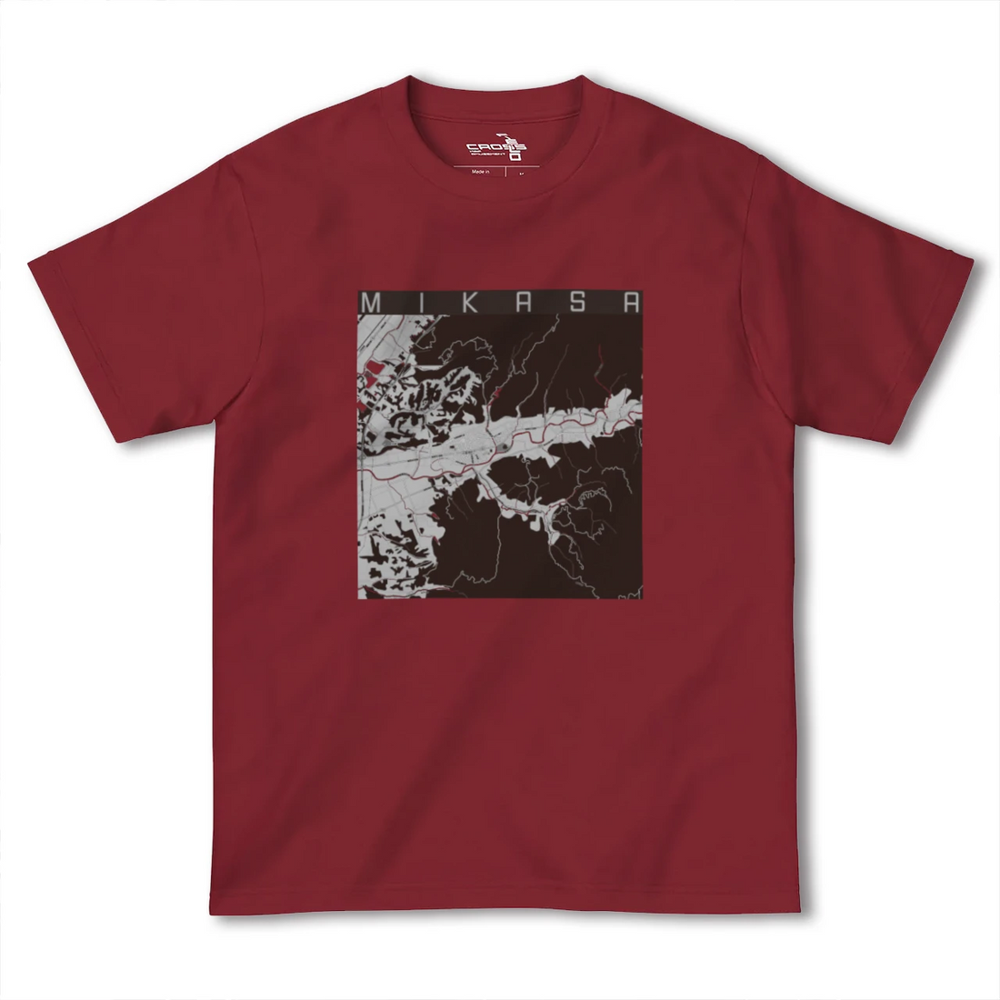 【三笠(北海道)】地図柄ヘビーウェイトTシャツ