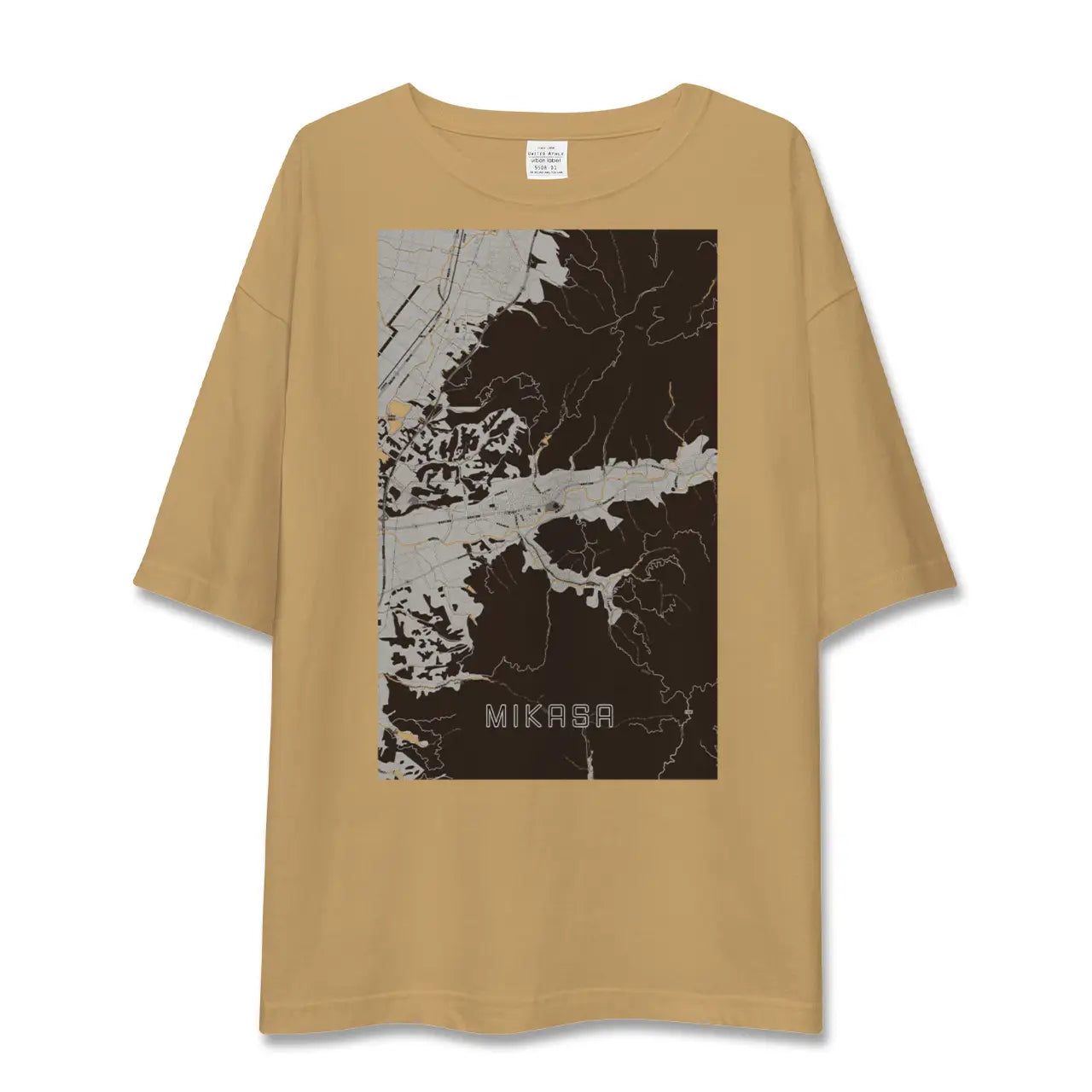 【三笠（北海道）】地図柄ビッグシルエットTシャツ
