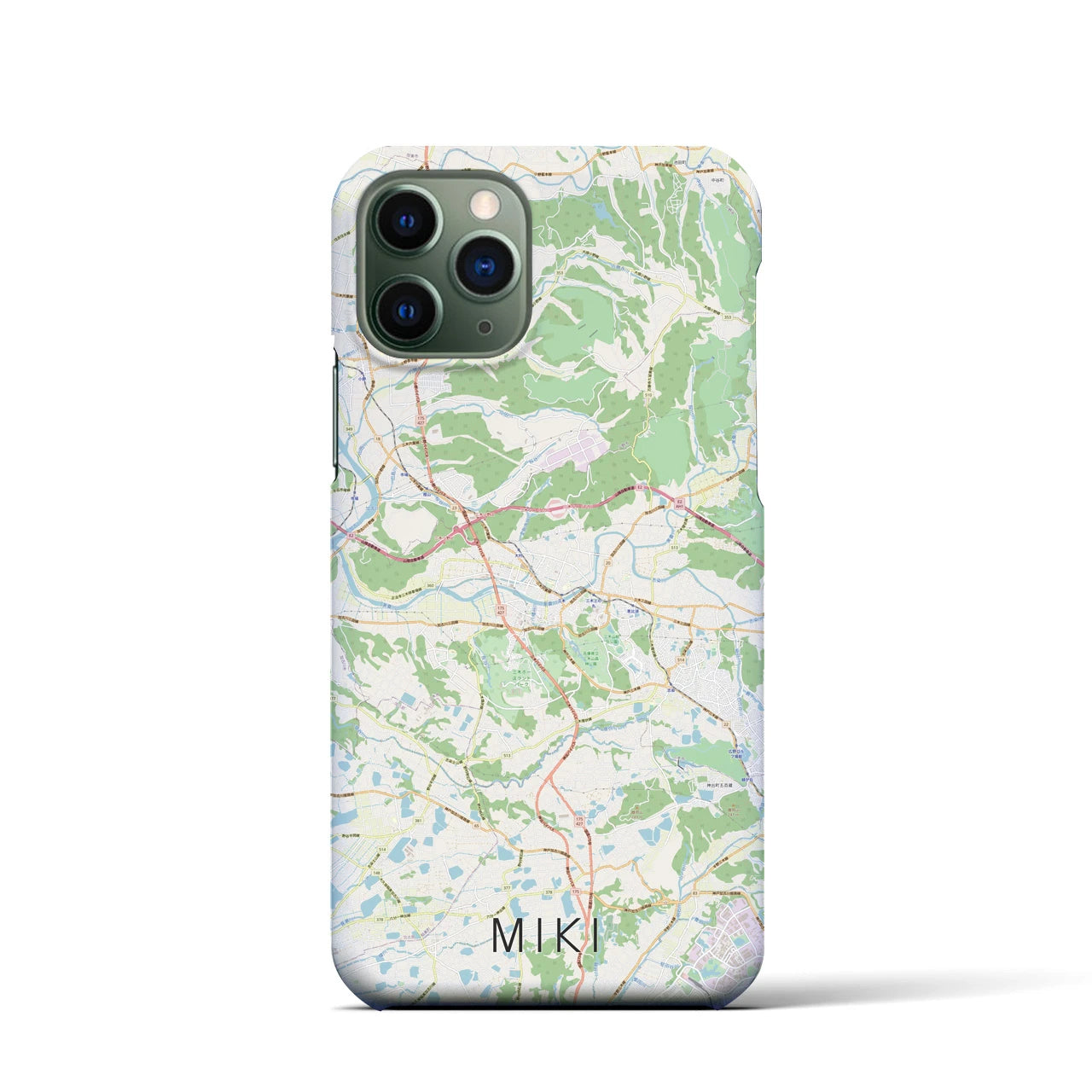 【三木】地図柄iPhoneケース（バックカバータイプ・ナチュラル）iPhone 11 Pro 用