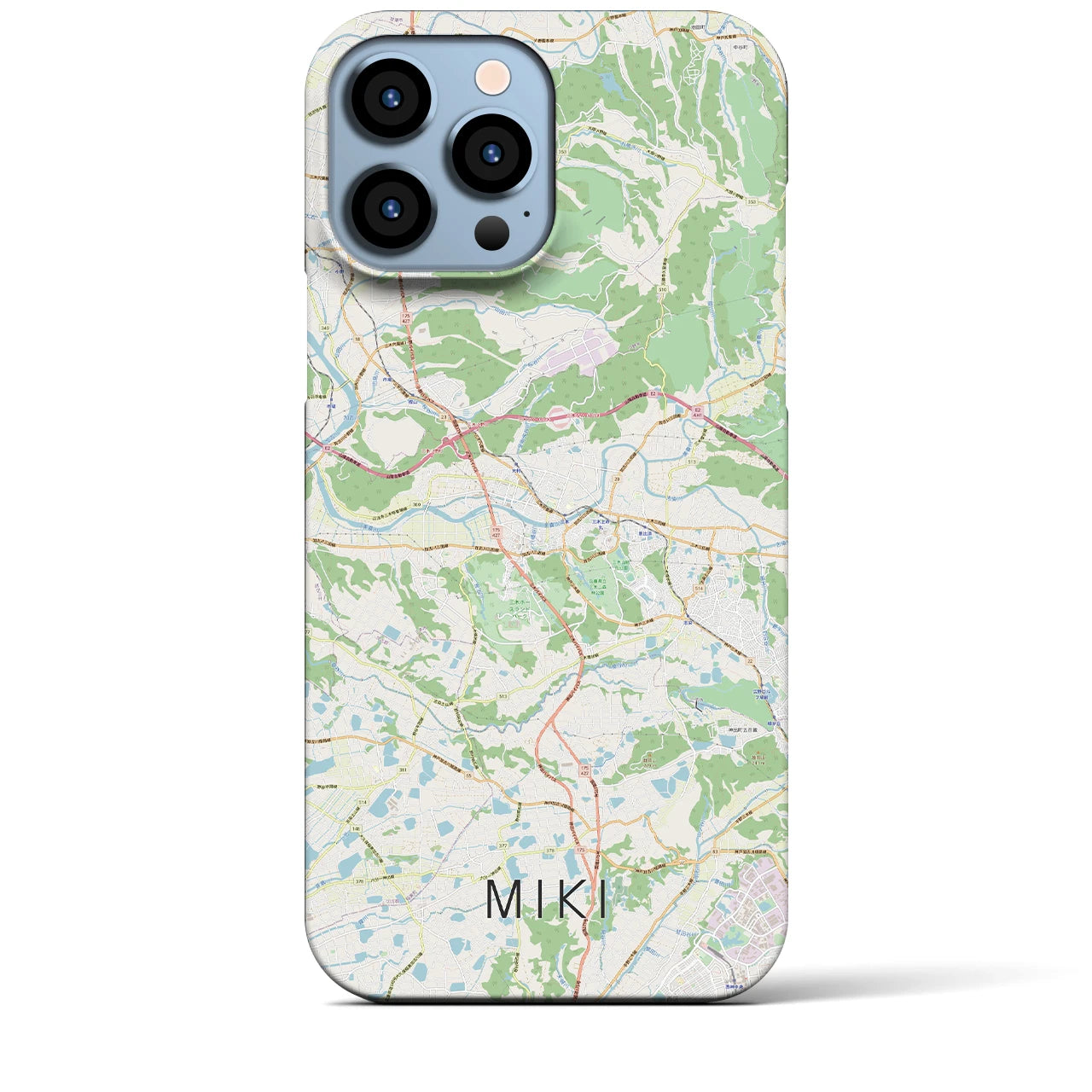 【三木】地図柄iPhoneケース（バックカバータイプ・ナチュラル）iPhone 13 Pro Max 用