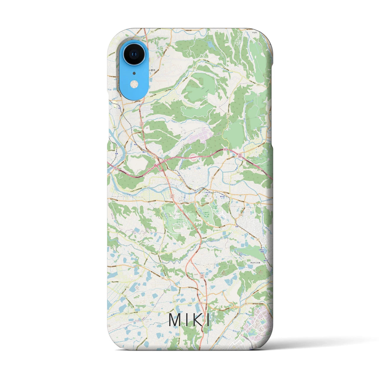【三木】地図柄iPhoneケース（バックカバータイプ・ナチュラル）iPhone XR 用