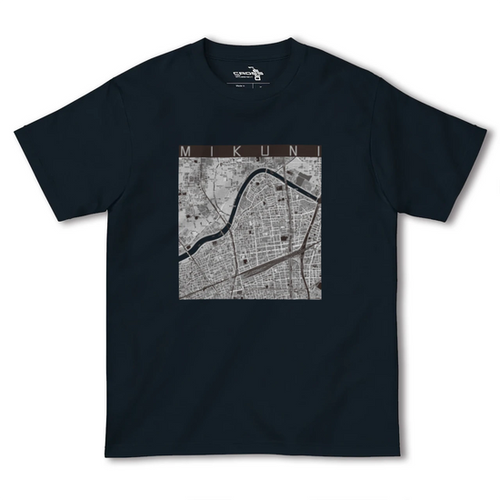 【三国（大阪府）（大阪府）】地図柄ヘビーウェイトTシャツ