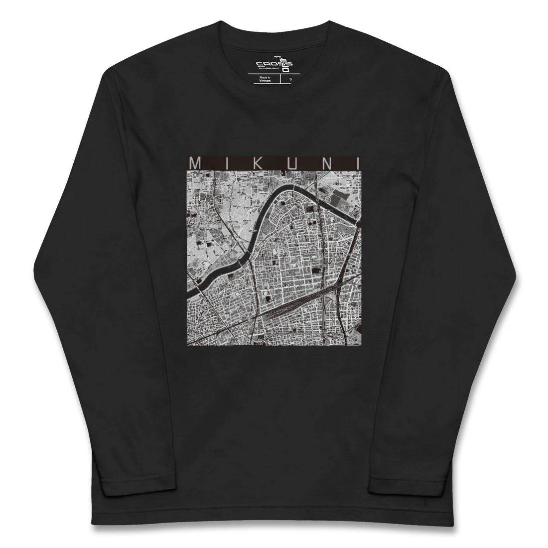 【三国(大阪府)(大阪府)】地図柄ロングスリーブTシャツ