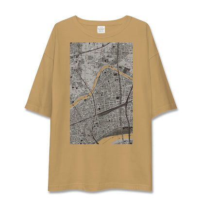 【三国（大阪府）（大阪府）】地図柄ビッグシルエットTシャツ