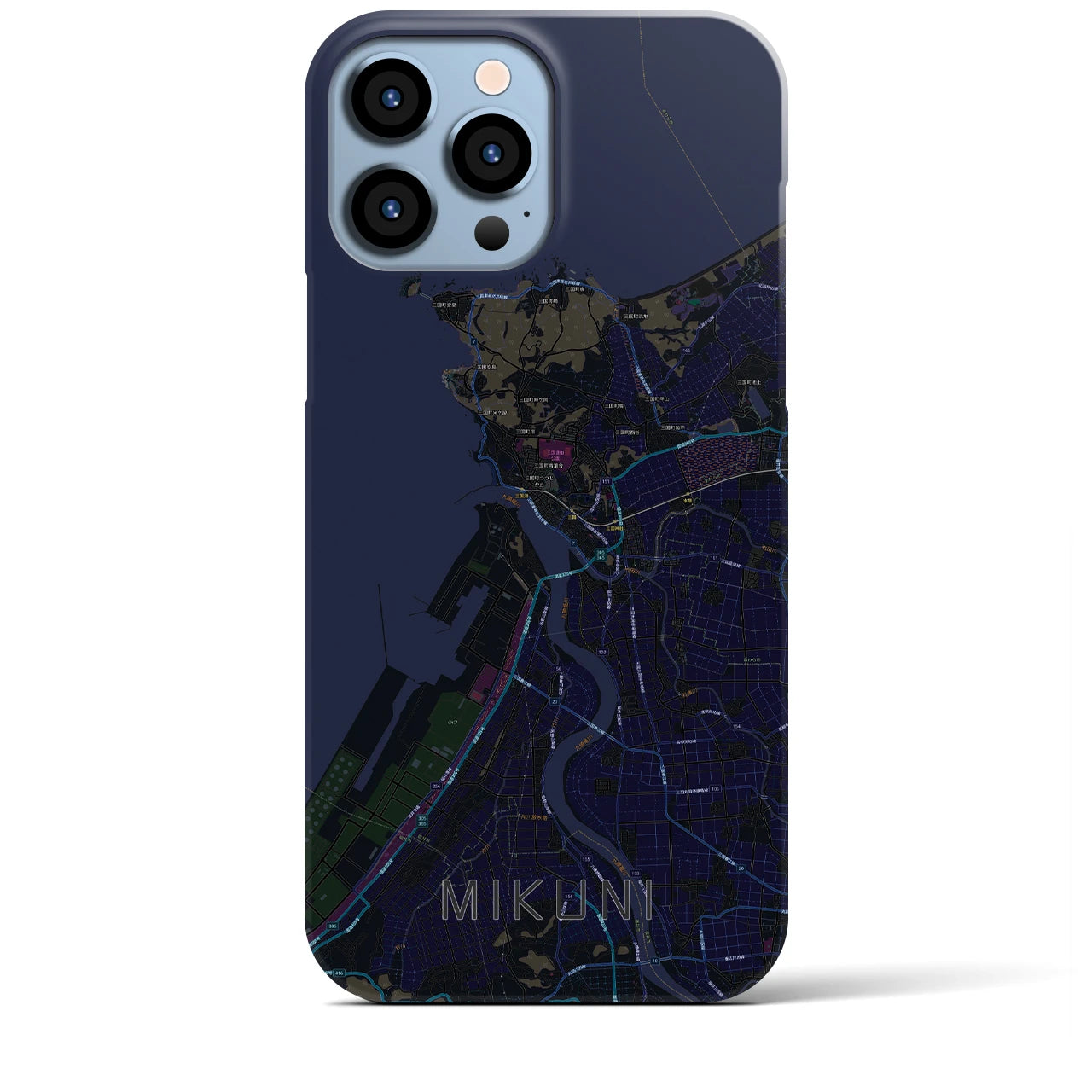 【三国】地図柄iPhoneケース（バックカバータイプ・ブラック）iPhone 13 Pro Max 用