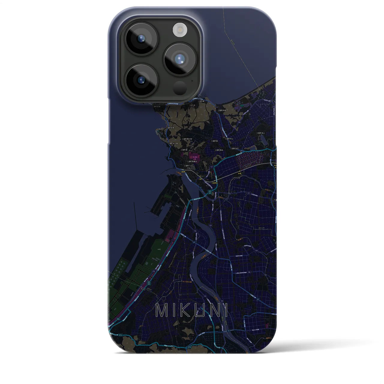 【三国】地図柄iPhoneケース（バックカバータイプ・ブラック）iPhone 15 Pro Max 用
