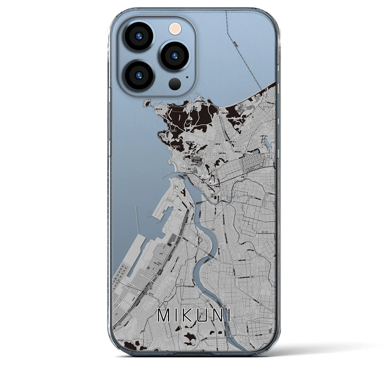 【三国】地図柄iPhoneケース（クリアタイプ・モノトーン）iPhone 13 Pro Max 用