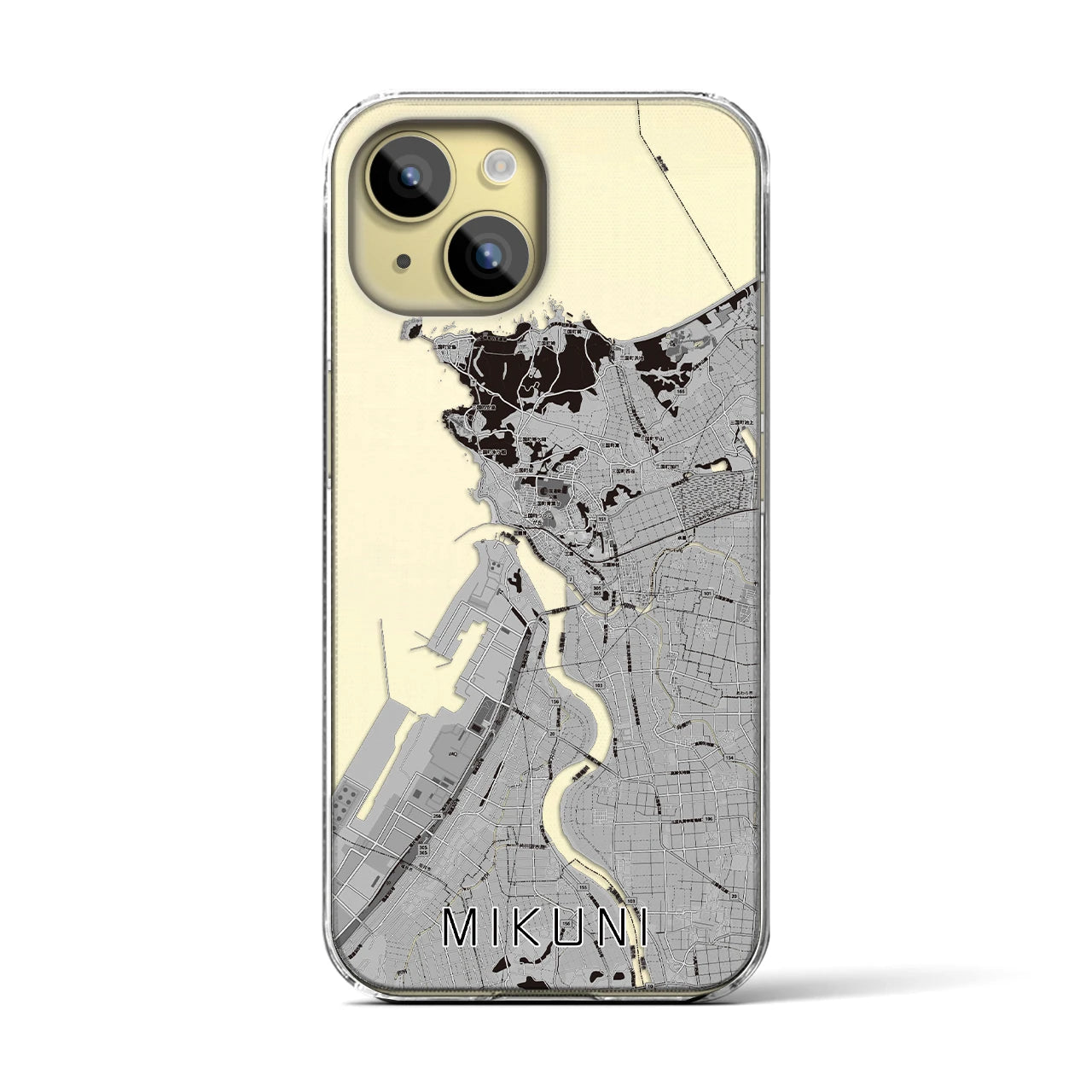 【三国】地図柄iPhoneケース（クリアタイプ・モノトーン）iPhone 15 用