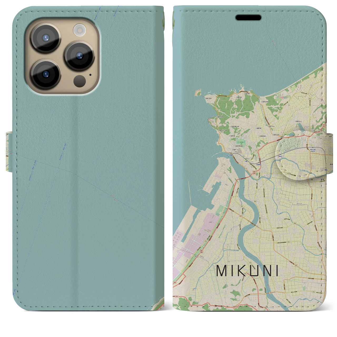 【三国】地図柄iPhoneケース（手帳両面タイプ・ナチュラル）iPhone 14 Pro Max 用