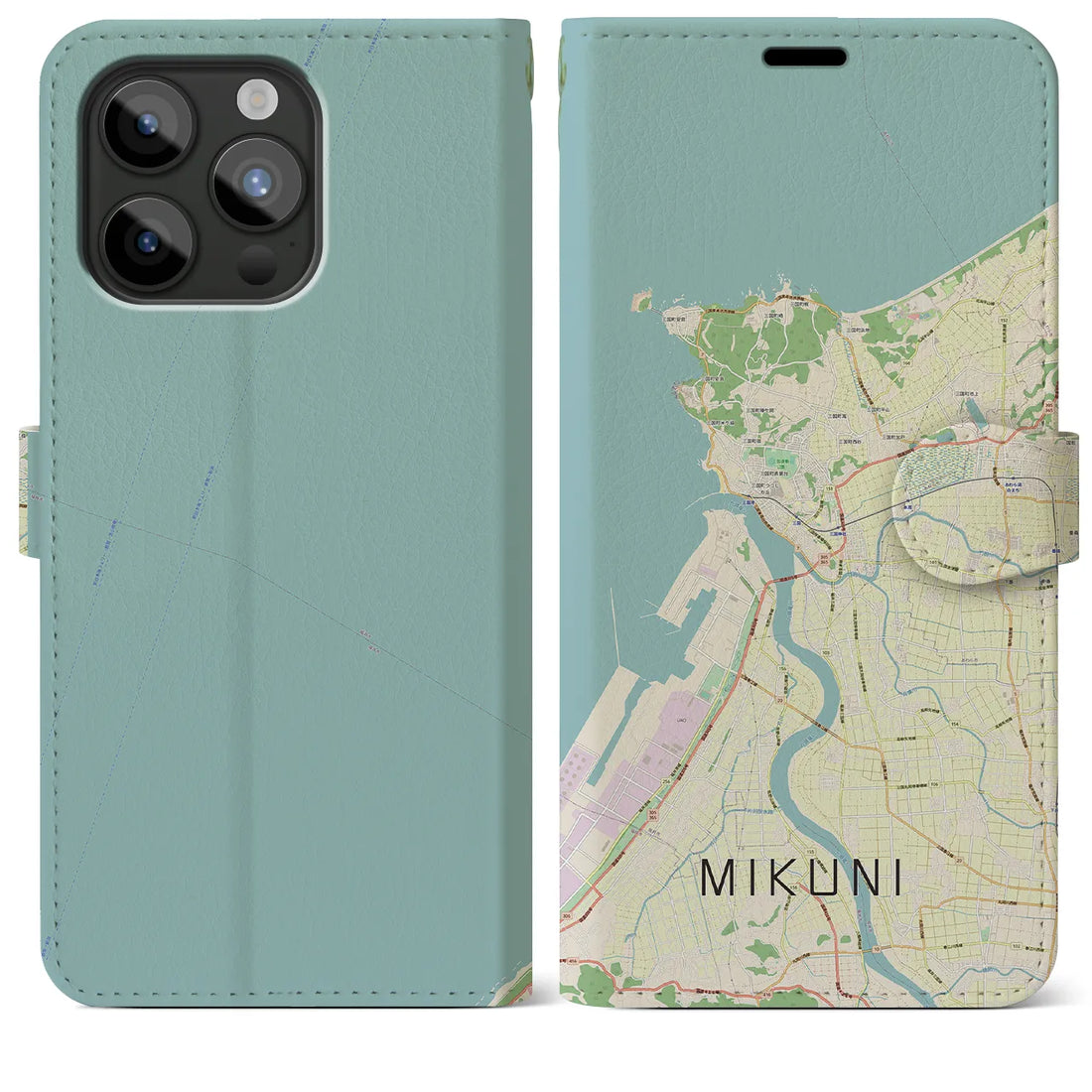 【三国】地図柄iPhoneケース（手帳両面タイプ・ナチュラル）iPhone 15 Pro Max 用