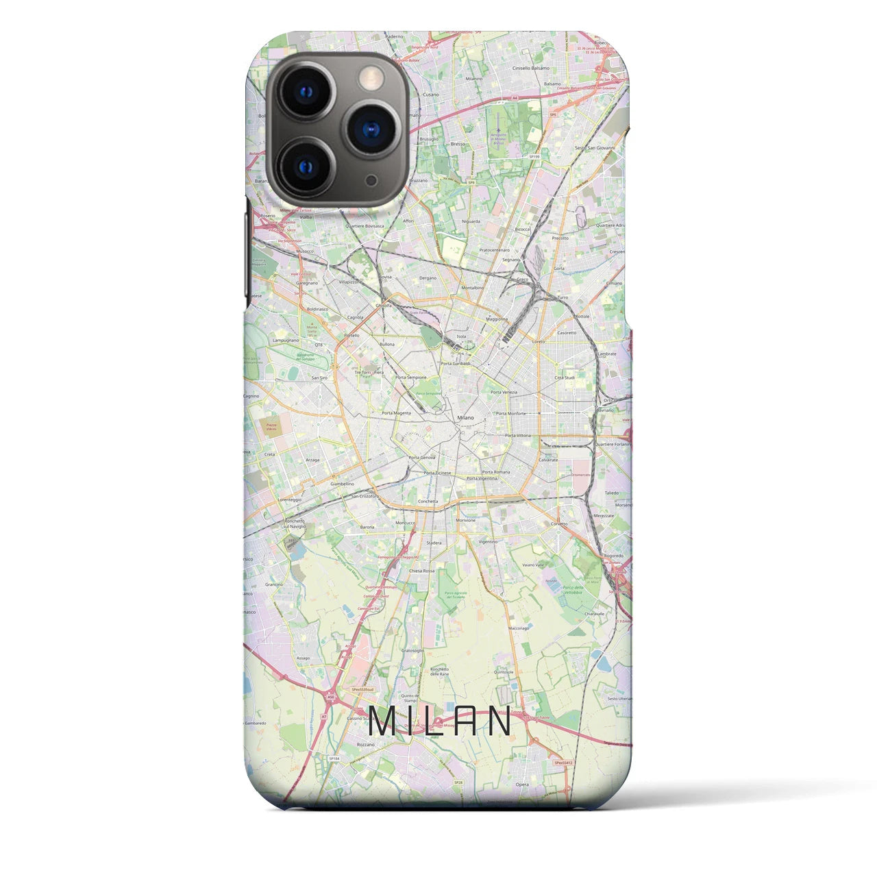 【ミラノ】地図柄iPhoneケース（バックカバータイプ・ナチュラル）iPhone 11 Pro Max 用