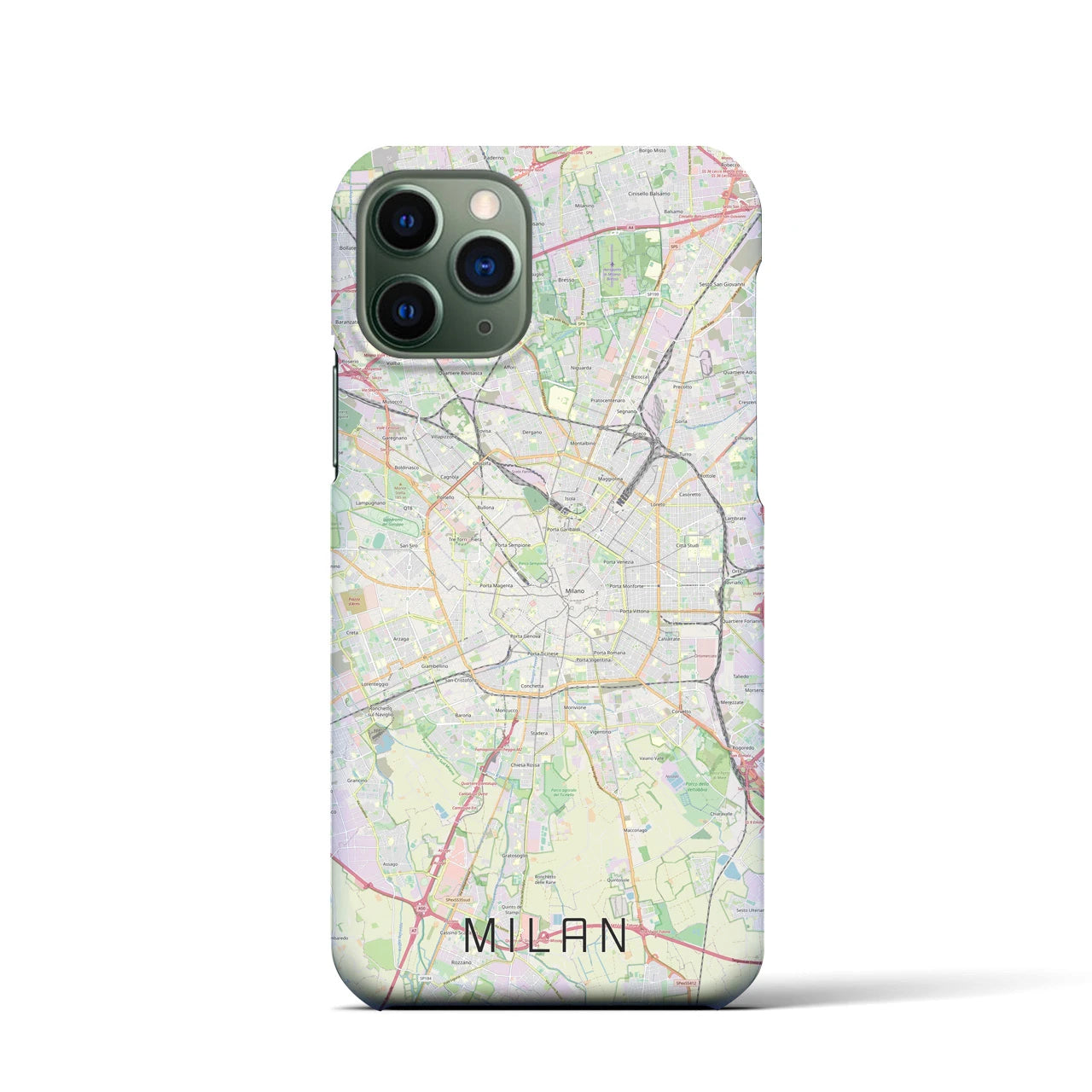 【ミラノ】地図柄iPhoneケース（バックカバータイプ・ナチュラル）iPhone 11 Pro 用