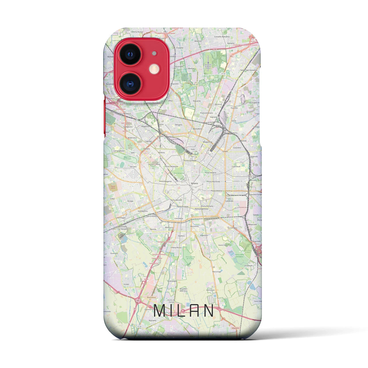 【ミラノ】地図柄iPhoneケース（バックカバータイプ・ナチュラル）iPhone 11 用
