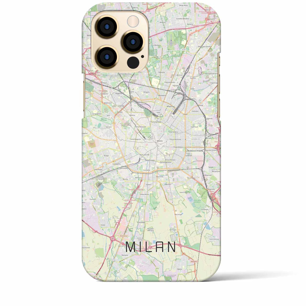 【ミラノ】地図柄iPhoneケース（バックカバータイプ・ナチュラル）iPhone 12 Pro Max 用