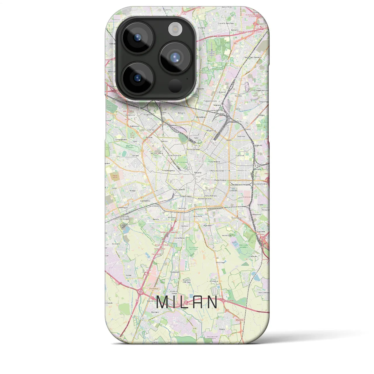 【ミラノ】地図柄iPhoneケース（バックカバータイプ・ナチュラル）iPhone 15 Pro Max 用