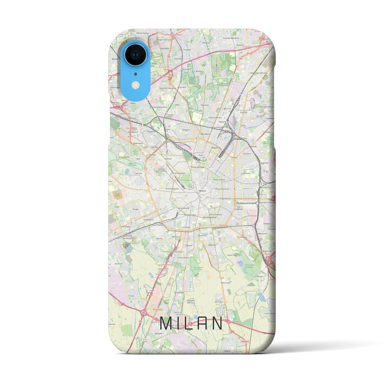 【ミラノ】地図柄iPhoneケース（バックカバータイプ・ナチュラル）iPhone XR 用
