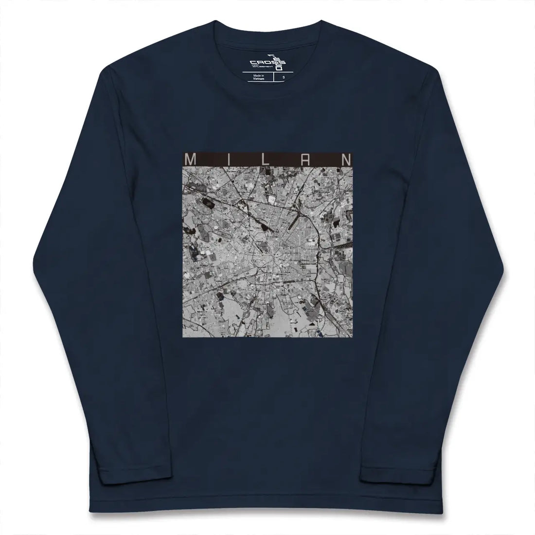 【ミラノ(イタリア)】地図柄ロングスリーブTシャツ