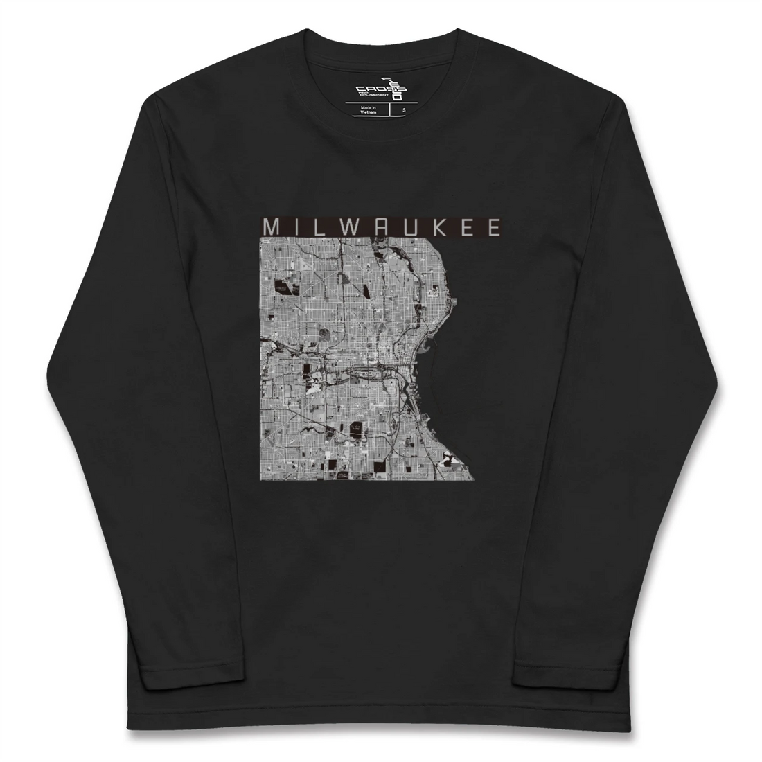 【ミルウォーキー(アメリカ)】地図柄ロングスリーブTシャツ