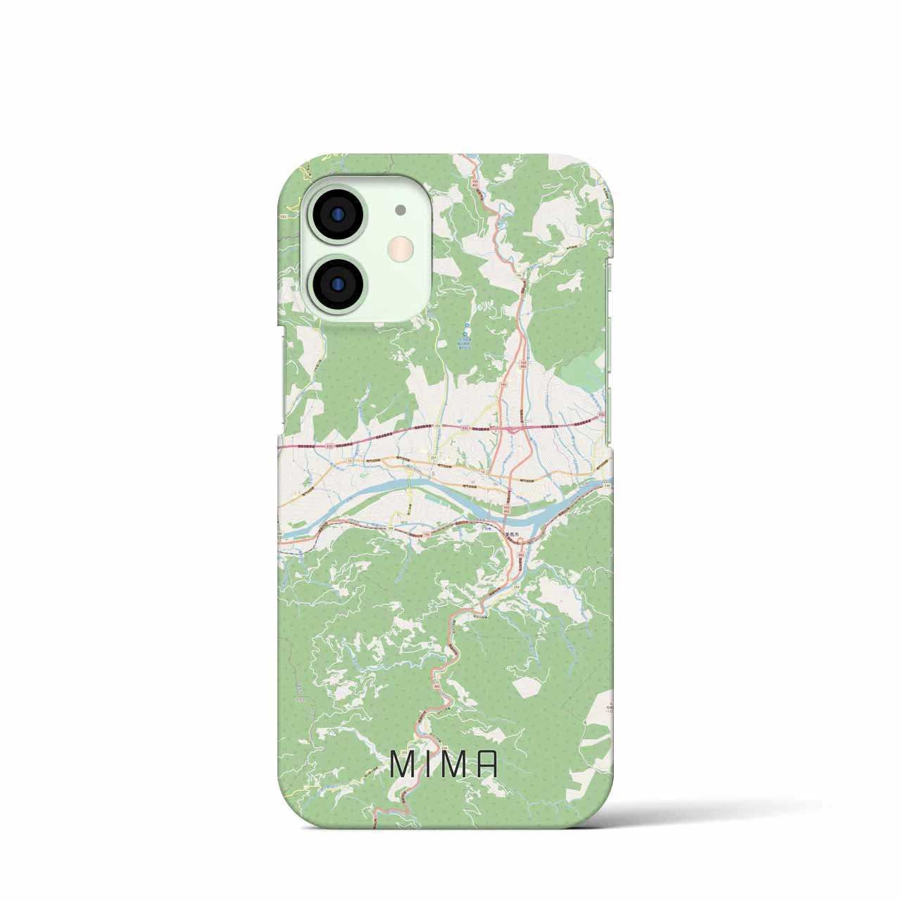 【美馬】地図柄iPhoneケース（バックカバータイプ・ナチュラル）iPhone 12 mini 用