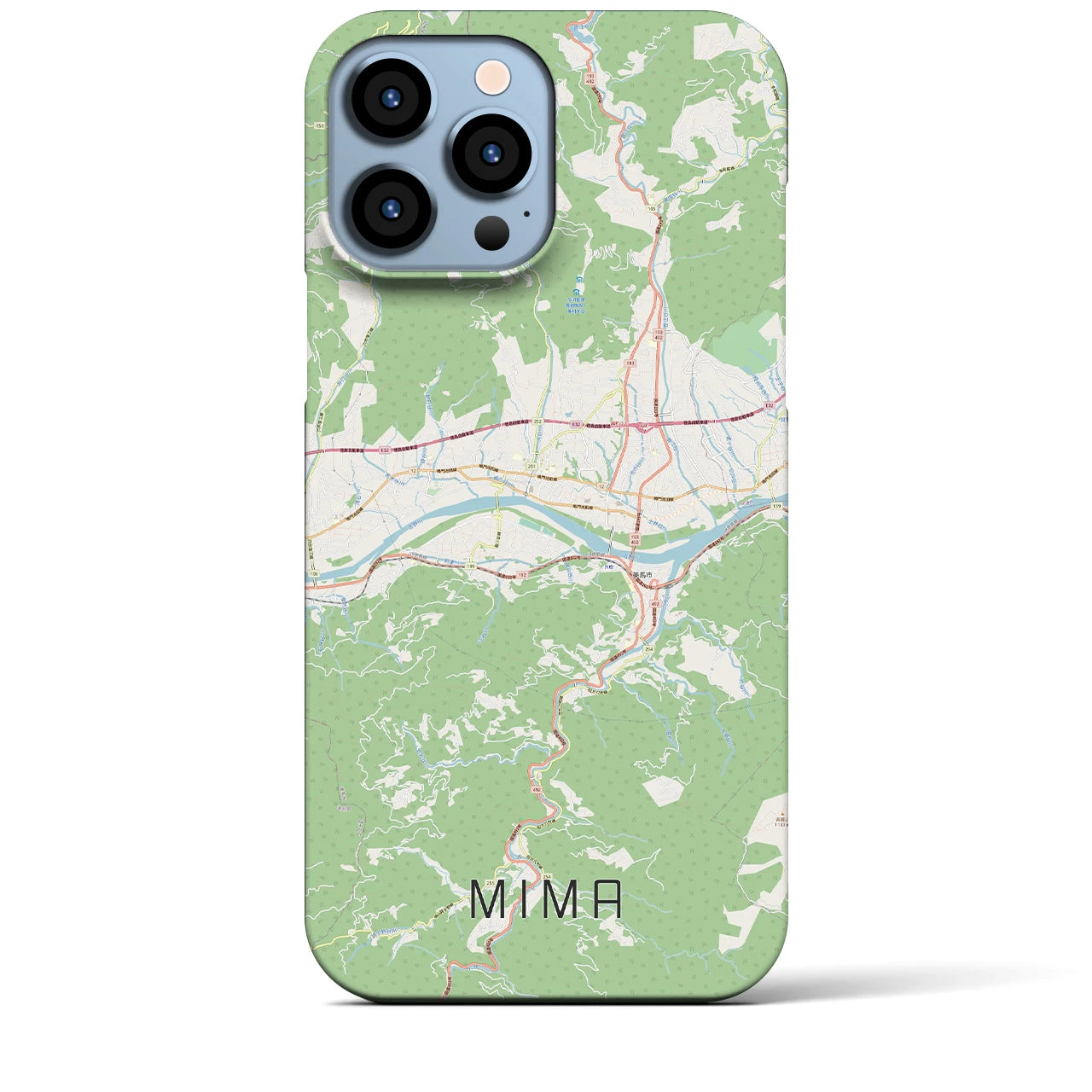 【美馬】地図柄iPhoneケース（バックカバータイプ・ナチュラル）iPhone 13 Pro Max 用