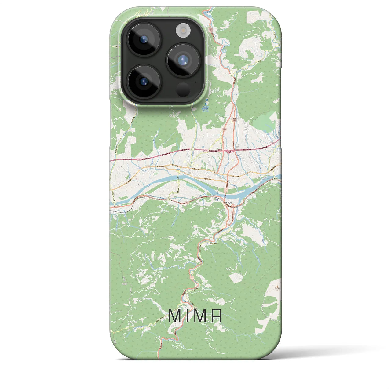 【美馬】地図柄iPhoneケース（バックカバータイプ・ナチュラル）iPhone 15 Pro Max 用