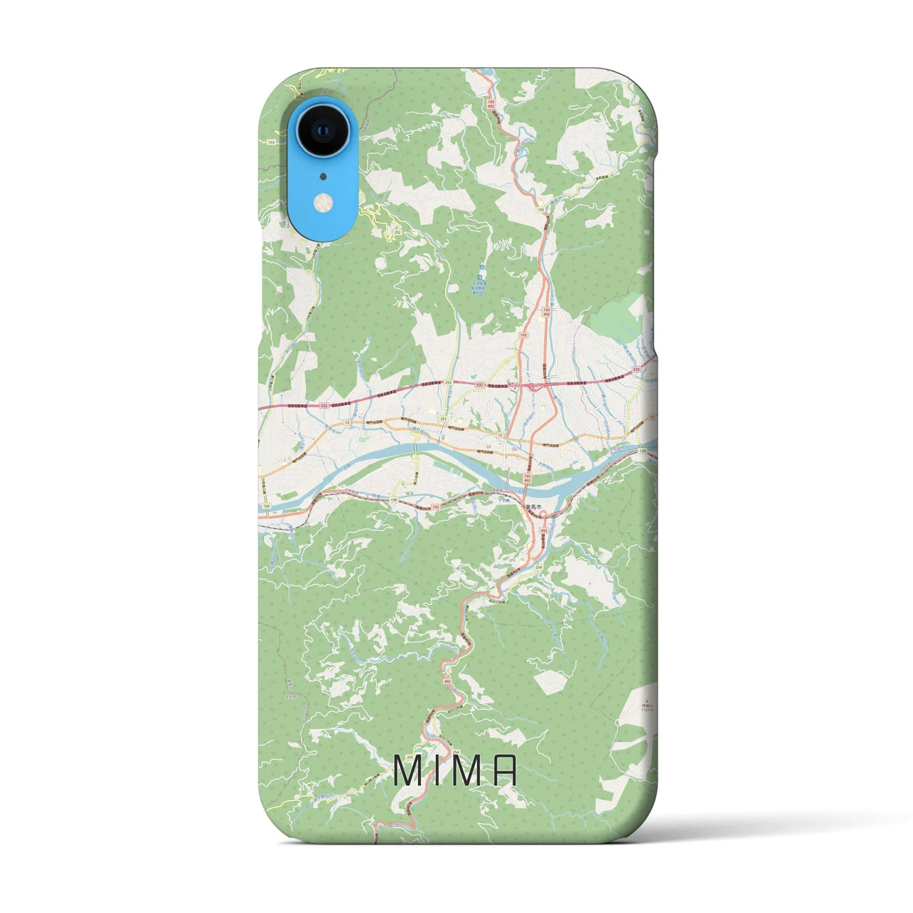 【美馬】地図柄iPhoneケース（バックカバータイプ・ナチュラル）iPhone XR 用
