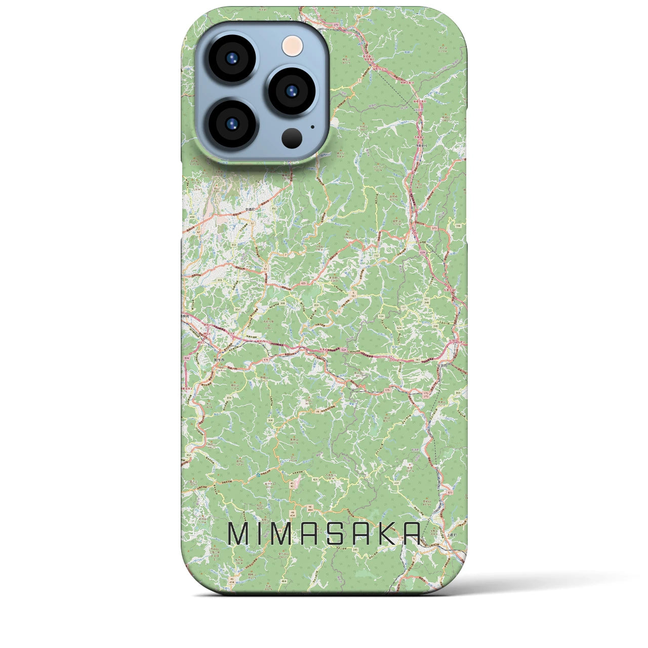 【美作】地図柄iPhoneケース（バックカバータイプ・ナチュラル）iPhone 13 Pro Max 用