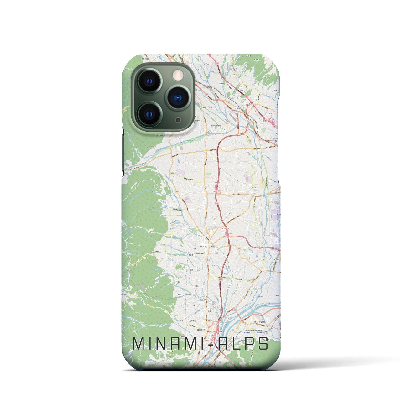 【南アルプス】地図柄iPhoneケース（バックカバータイプ・ナチュラル）iPhone 11 Pro 用