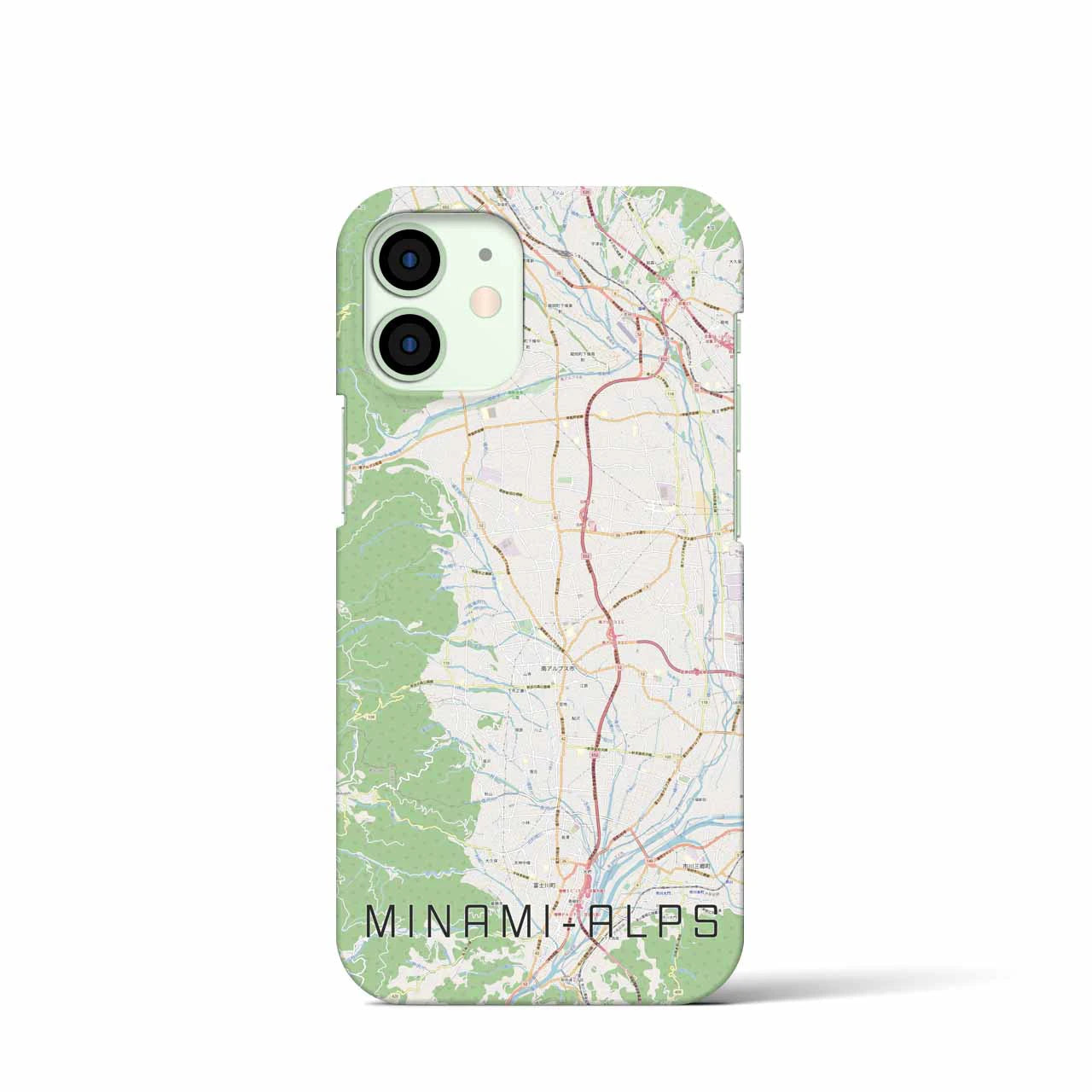 【南アルプス】地図柄iPhoneケース（バックカバータイプ・ナチュラル）iPhone 12 mini 用