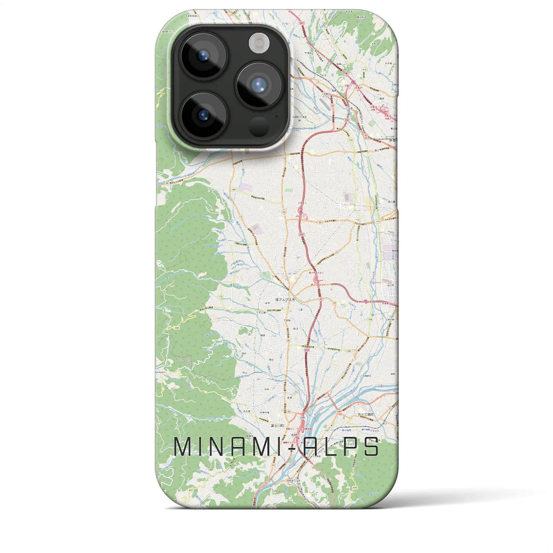 【南アルプス】地図柄iPhoneケース（バックカバータイプ・ナチュラル）iPhone 15 Pro Max 用