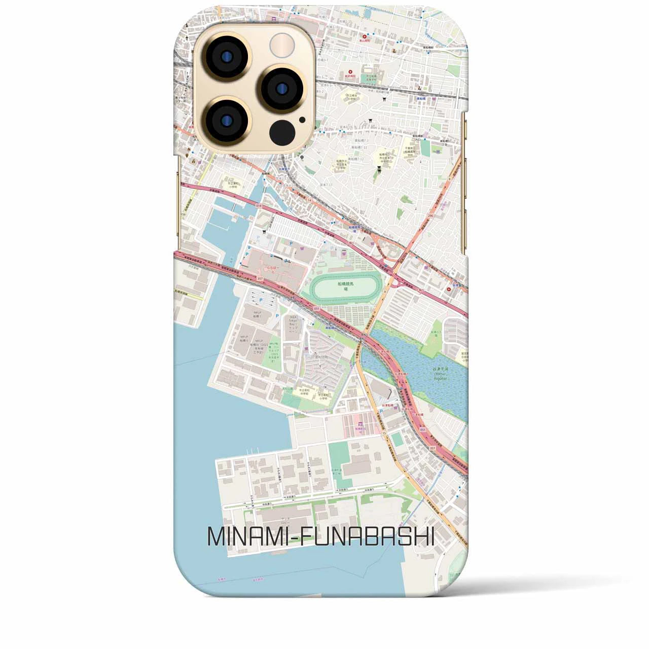 【南船橋】地図柄iPhoneケース（バックカバータイプ・ナチュラル）iPhone 12 Pro Max 用