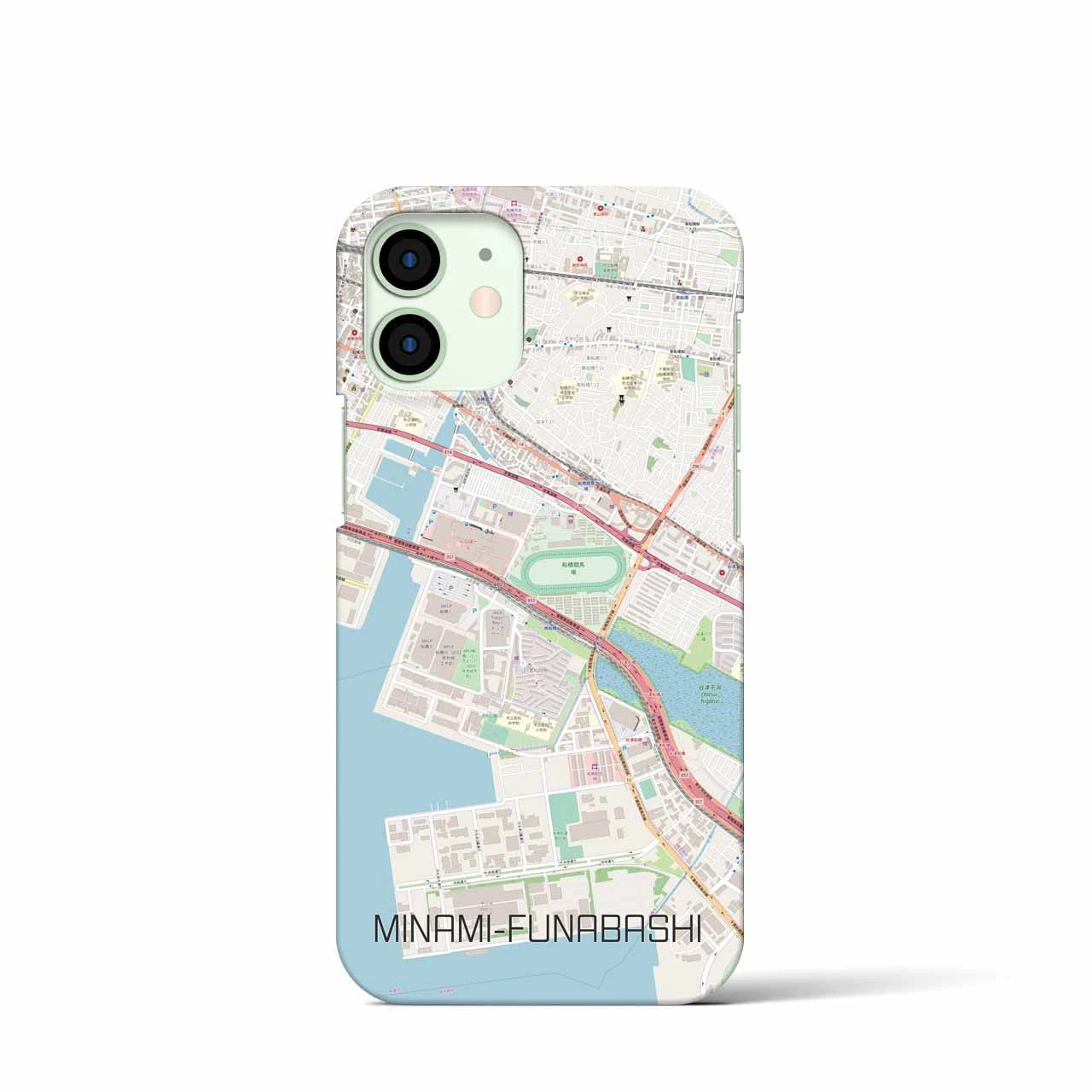 【南船橋】地図柄iPhoneケース（バックカバータイプ・ナチュラル）iPhone 12 mini 用