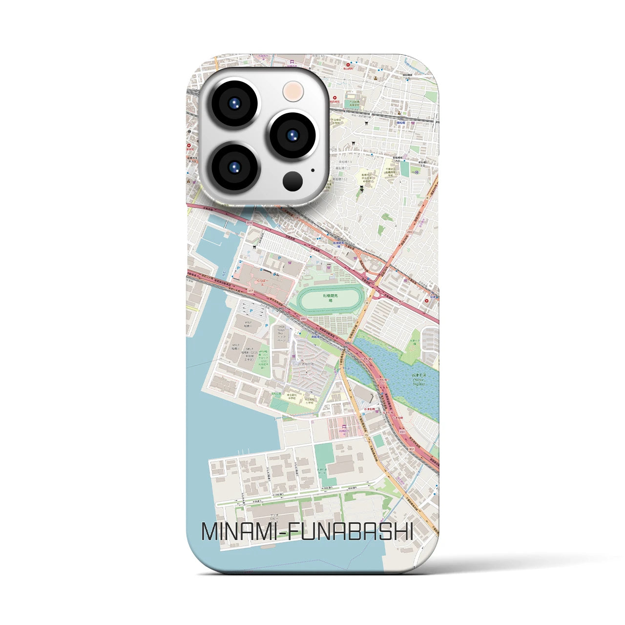 【南船橋】地図柄iPhoneケース（バックカバータイプ・ナチュラル）iPhone 13 Pro 用