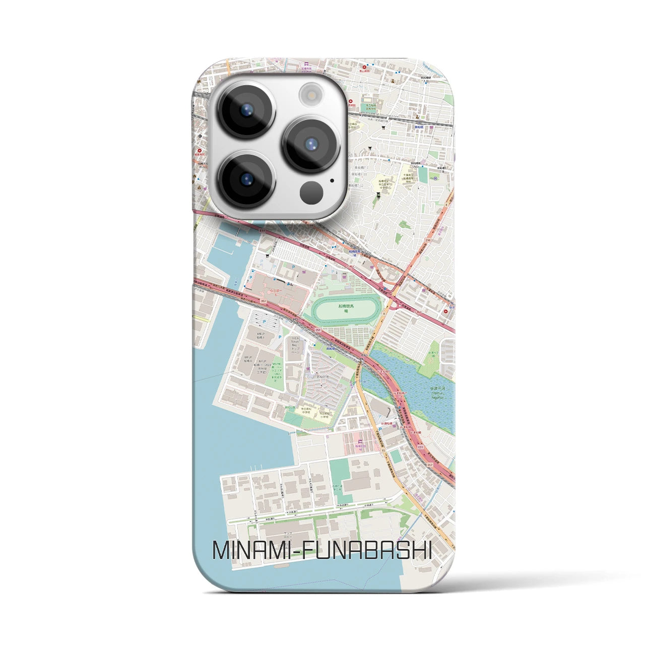 【南船橋】地図柄iPhoneケース（バックカバータイプ・ナチュラル）iPhone 14 Pro 用