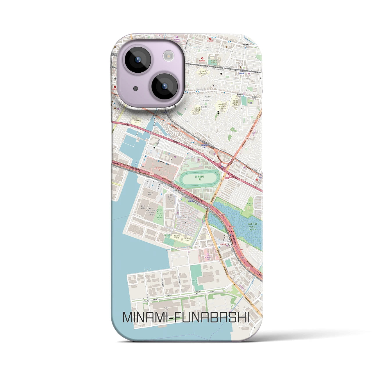 【南船橋】地図柄iPhoneケース（バックカバータイプ・ナチュラル）iPhone 14 用