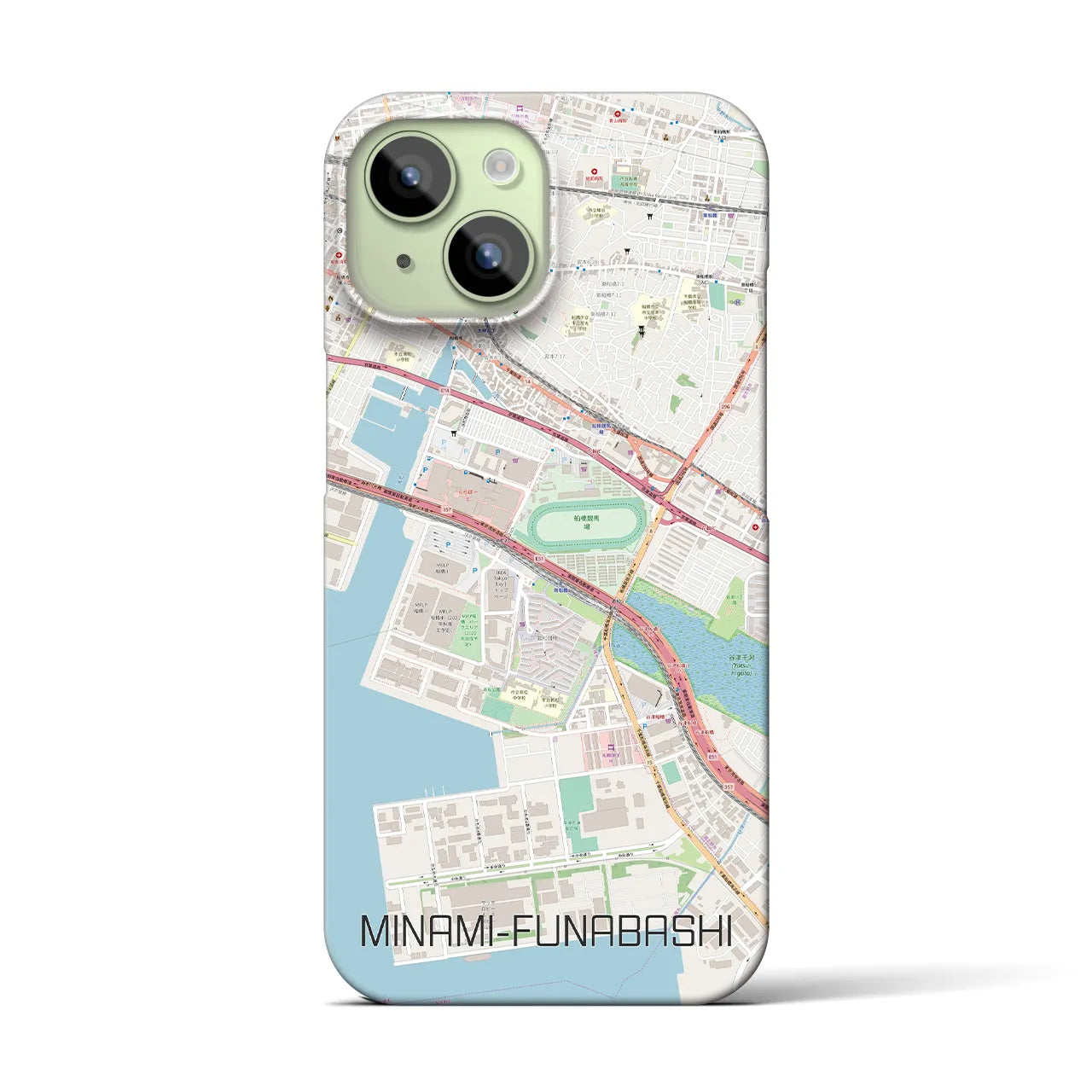 【南船橋】地図柄iPhoneケース（バックカバータイプ・ナチュラル）iPhone 15 用