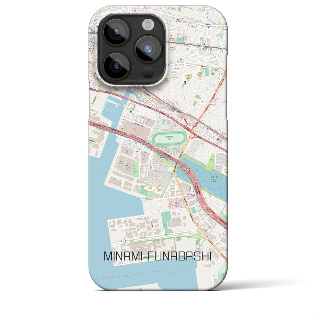 【南船橋】地図柄iPhoneケース（バックカバータイプ・ナチュラル）iPhone 15 Pro Max 用