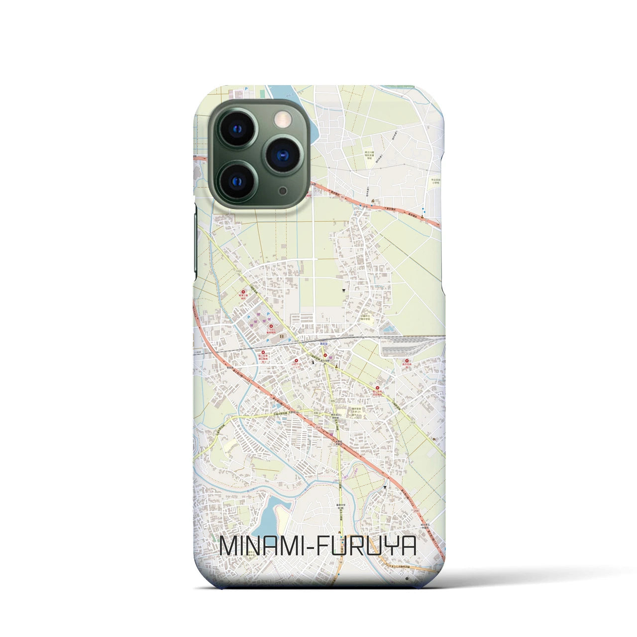 【南古谷】地図柄iPhoneケース（バックカバータイプ・ナチュラル）iPhone 11 Pro 用
