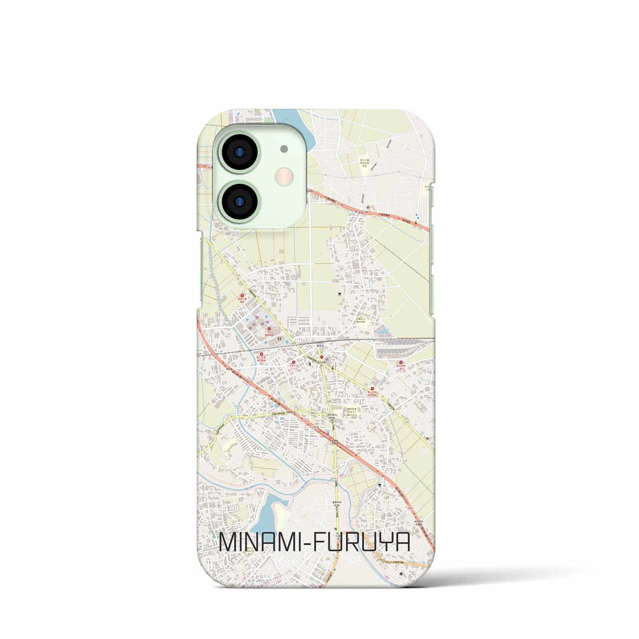 【南古谷】地図柄iPhoneケース（バックカバータイプ・ナチュラル）iPhone 12 mini 用