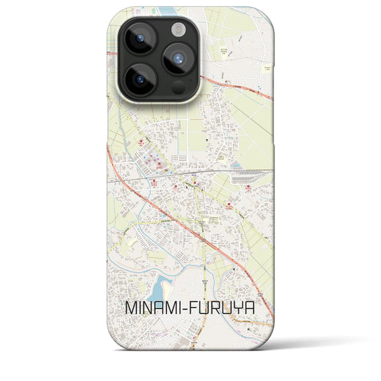 【南古谷】地図柄iPhoneケース（バックカバータイプ・ナチュラル）iPhone 15 Pro Max 用