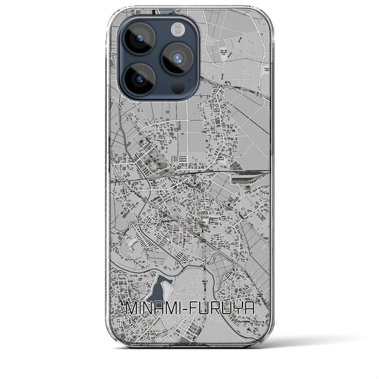【南古谷】地図柄iPhoneケース（クリアタイプ・モノトーン）iPhone 15 Pro Max 用