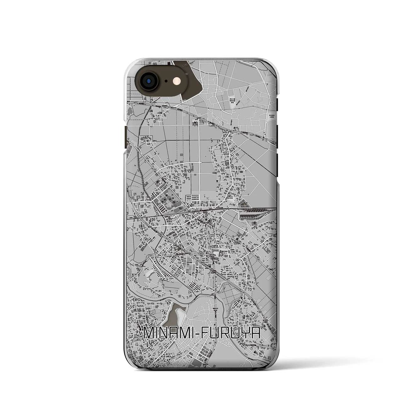 【南古谷】地図柄iPhoneケース（クリアタイプ・モノトーン）iPhone SE（第3 / 第2世代） / 8 / 7 / 6s / 6 用