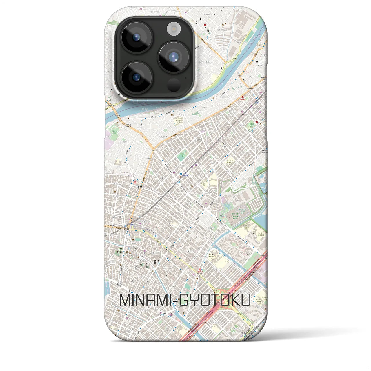 【南行徳】地図柄iPhoneケース（バックカバータイプ・ナチュラル）iPhone 15 Pro Max 用