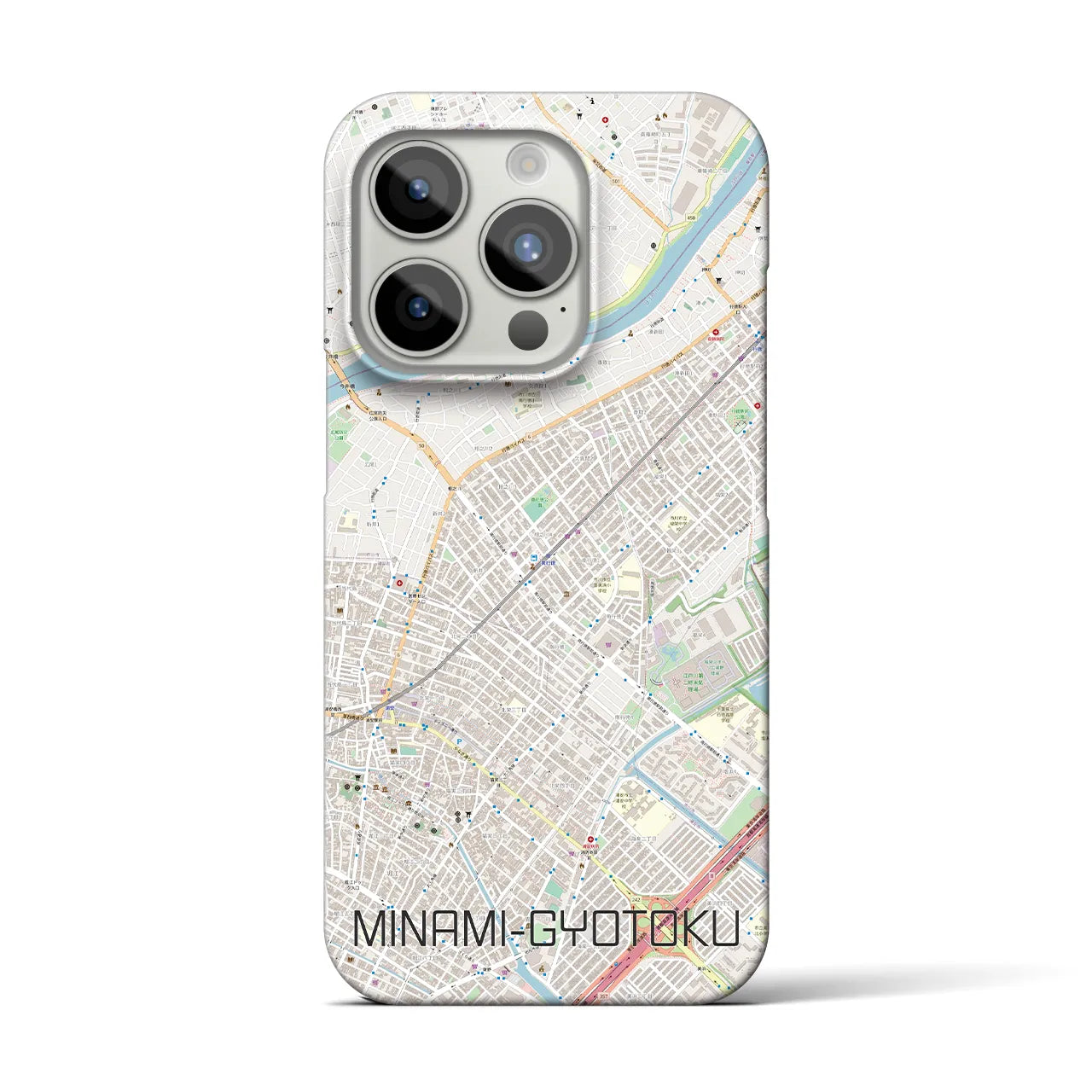 【南行徳】地図柄iPhoneケース（バックカバータイプ・ナチュラル）iPhone 15 Pro 用
